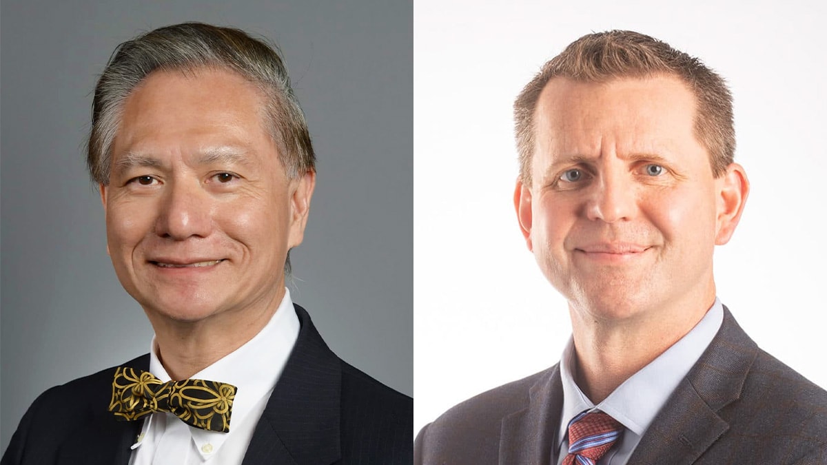 Edward T.H. Yeh, M.D., (left) and Alan Tackett, Ph.D., have been honored by the Arkansas Research Alliance (ARA). The group named Yeh an ARA Scholar and Tackett an ARA Fellow.