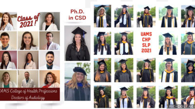 Photos of all the graduates of the Class of 2021 in audiology and speech-language pathology were on display in May during their virtual graduation.