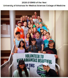 This picture of the UAMS Emergency Medicine Interest Group ran in the EMIG newsletter
