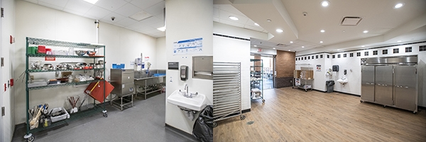 The Culinary Medicine Kitchen also includes room for supplies, cleaning, refrigeration and food preparation.