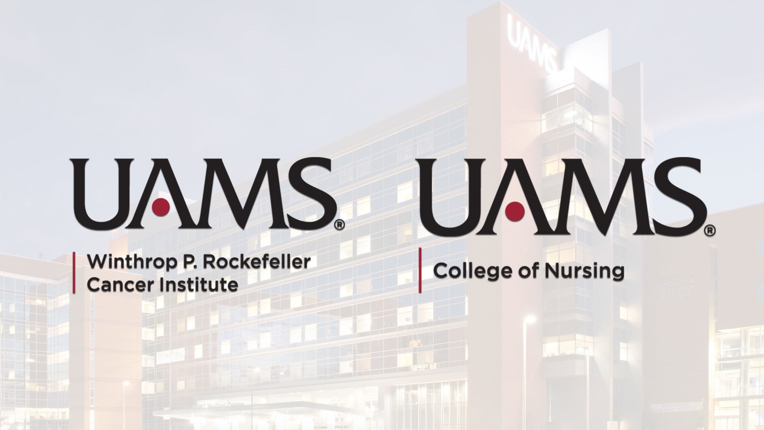 UAMS College of Nursing and Cancer Institute Logos