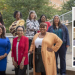 Members of the research team include, (back row, l-r) Keneshia Bryant-Moore, Ph.D., FNP-BC, RN, Pebbles Fagan, Ph.D., Carol Cornell, Ph.D., Linda Luster and Christina Hamilton; (front) Elizabeth Taylor, Theresa Prewitt, Dr.P.H., and Tiffany Haynes, Ph.D. Pictured separately are, from top: Mark Williams, Ph.D., Chris Long, Ph.D., and Mignonne Guy, Ph.D. (Virginia Commonwealth University).