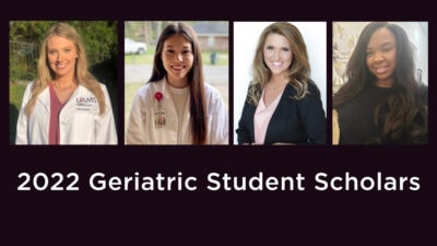 The 2022 Geriatric Student Scholars (from left) Anna Harrison (CHP), Gale Menotti (COP), Erica Dewey (COM) and Tenia Marshall (CON).