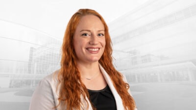 Hillary Williams, M.D., portrait in white coat