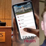 Troy Walls, left, and Jasper Reddin, right, worked to develop the new UAMS Health app launched in January.