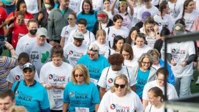 the crowd at the Winthrop P. Rockefeller Cancer Institute Be A Part of the Cure Walk