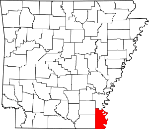 Chicot County on Arkansas map