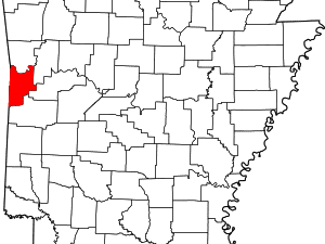Sebastian County on Arkansas Map
