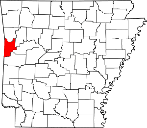 Sebastian County on Arkansas Map