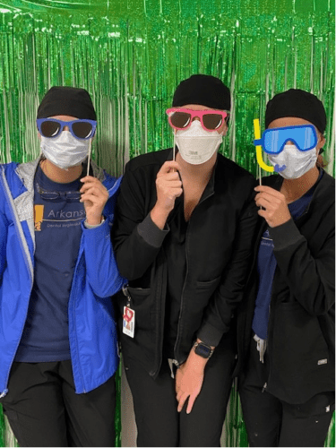 Dental hygiene students at Summer of Smiles keep the spirit of the clinic lighthearted to ease any anxiety the children might have had as patients.