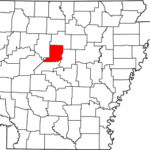 Conway County on map of Arkansas