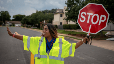 Crossing Guard directing traffic