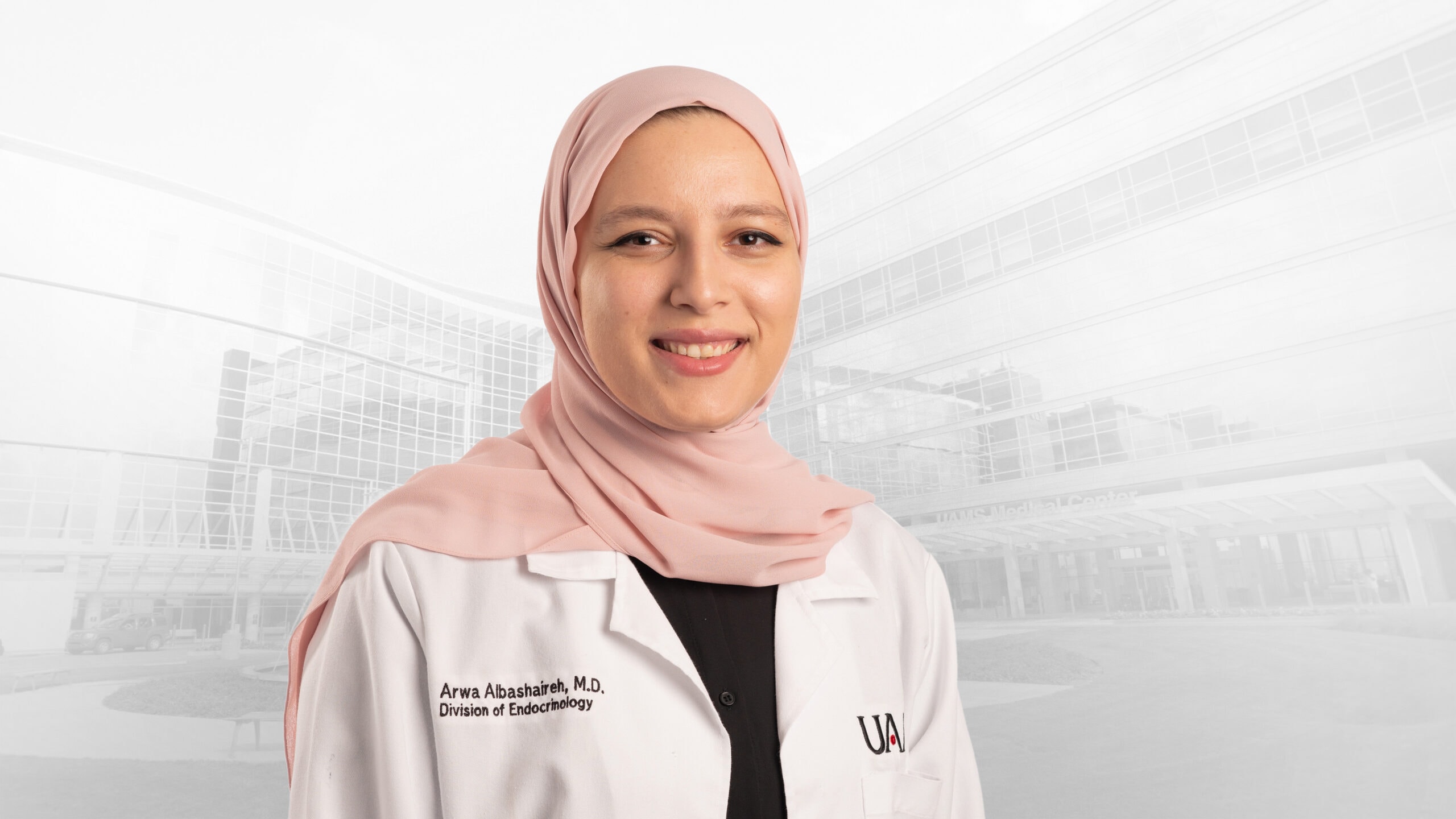 Endocrinologist Arwa Albashaireh, M.D., is seeing patients in the UAMS Endocrinology Clinic.