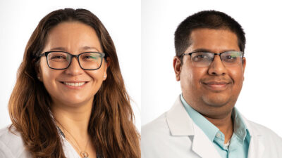 Maria Ruiz and Mausam Patel, new oncologists at the UAMS Winthrop P. Rockefeller Cancer Institute