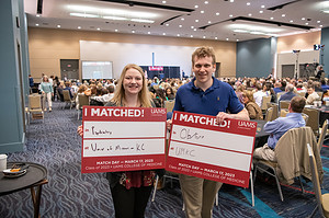 Jessica and Mason Sifford show off their couples match to the University of Missouri at Kansas City in psychiatry and obstetrics/gynecology, respectively.