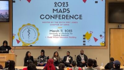 Organizers address students from across the state during the Minority Association of Premedical Students Conference.