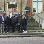 The second group of UAMS employees on the steps of the Royal Marsden Hospital.