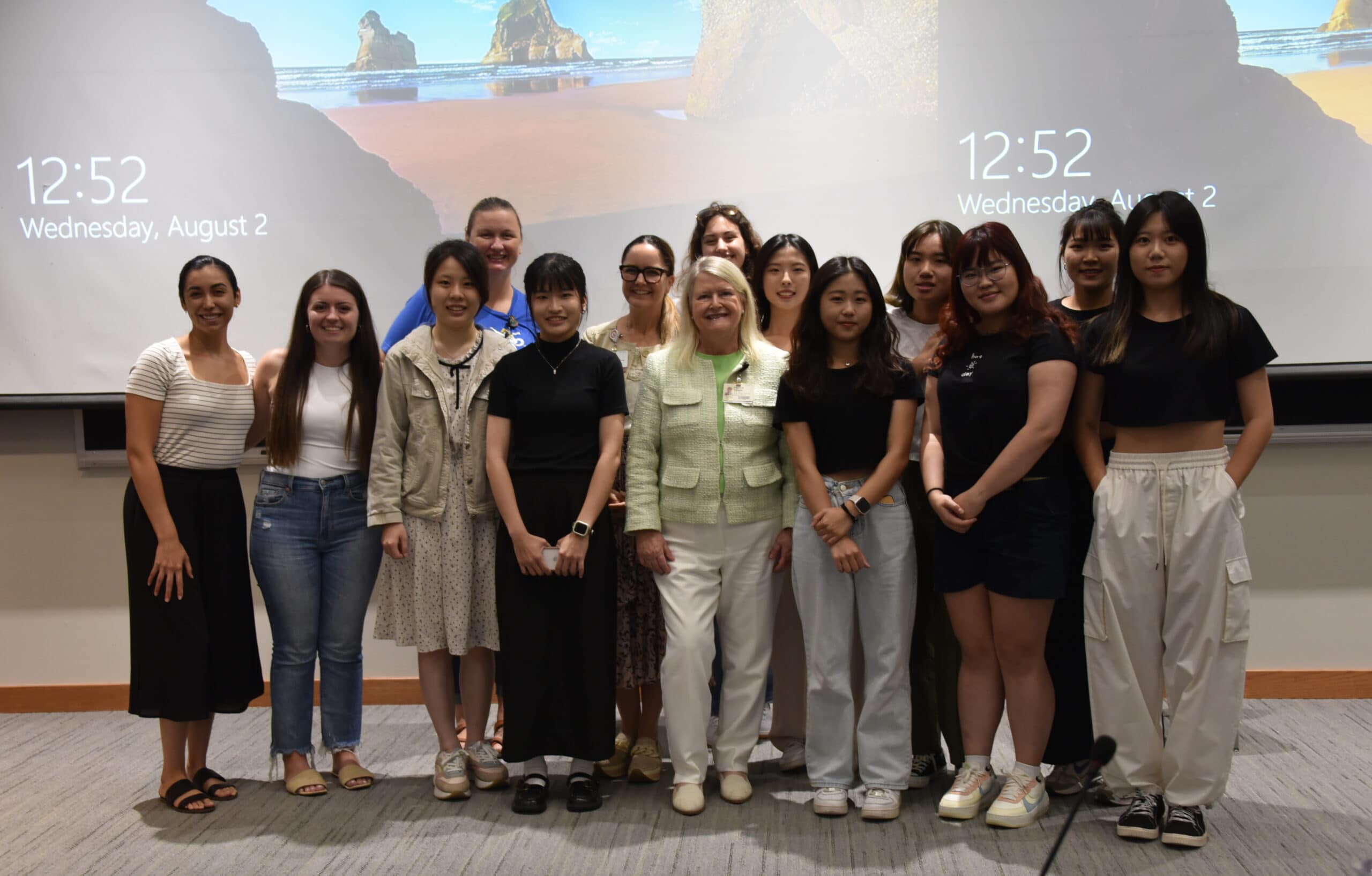 Students and faculty members from the UAMS College of Nursing stand with the exchange students from Taiwan’s Kaohsiung Medical University.