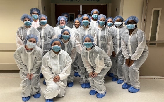 <p>Students from the MASH camp in Texarkana gained exposure to health careers in a variety of medical settings, including the operating room of a local hospital. </p>
<div><a class="more" href="https://news.uams.edu/2023/09/29/uams-regional-campuses-wraps-up-successful-year-for-mash-program/img_2165/">Read more</a></div>
