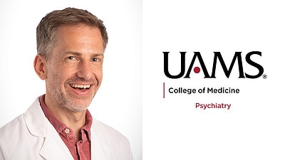 Todd Brinkley, M.D., sees patients in the Psychiatric Research Institute’s Walker Family Clinic.