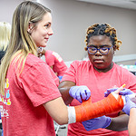 Students participate in a casting activity during a 2023 MASH camp in Pine Bluff.