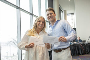 Macey Feimster and Troy Davidson celebrate their joint match to a pediatrics residency in Tennessee.