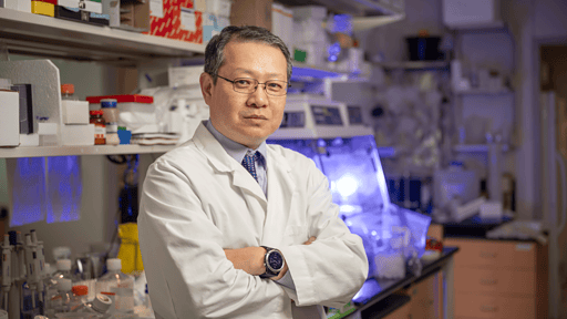 Dr. Yong Zhu in his research lab