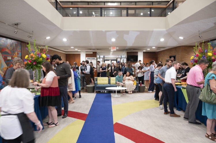 College of Health Professions graduating students and their families gather May 17 in the atrium of the Administration West building for a brunch celebration.