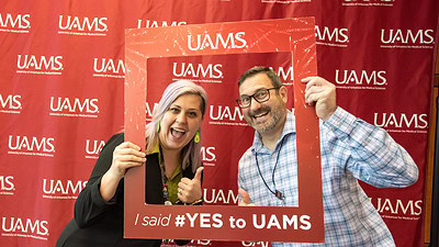 UAMS is hiring! Come check out our open positions at the June 8 Job Expo in Little Rock. Shown in photo: Bailey Snellgrove and Eric Balbo -- I said #YES to UAMS