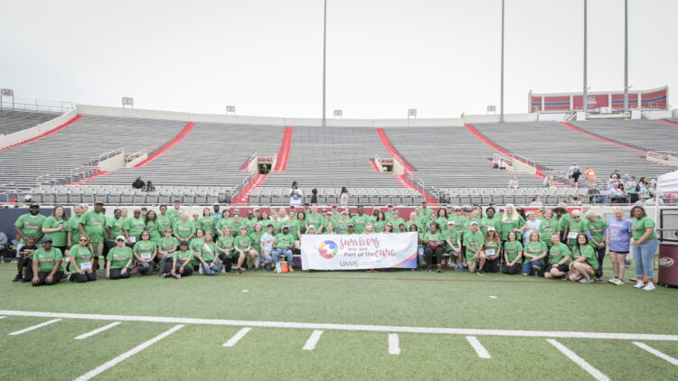 Cancer survivors wore green shirts at this year's event.