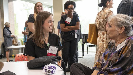 The College of Nursing reception offered an opportunity for donors to mingle with some of the students who benefit from scholarship assistance.