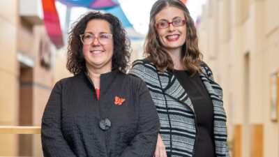 UAMS' Taren Massey-Swindle, Ph.D. (right), with her collaborator, Julie Rutledge, Ph.D., from Louisiana Tech University.