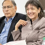 Monica Bertagnolli, M.D., director of the National Institutes of Health, speaks at the UAMS Institute for Community Health Innovation, while U.S. Sen. John Boozman looks on.