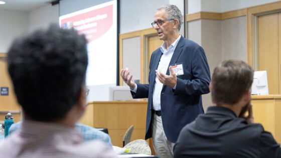 Neal Halfon, M.D., MPH, speaks to attendees of the Advancing Arkansas Lifespan Research Conference.