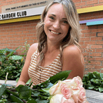 Breast Cancer Survivor Lyndee Braley in the Healing Garden at the UAMS Winthrop P.Rockefeller Cancer Institute