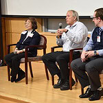 Donald Bodenner, director of the UAMS Thyroid Cancer Clinic and chief of endocrine oncology, speaks during a panel discussion that also featured Jeanne Wei, executive director of the Institute on Aging and chair of the Department of Geriatrics, and Christopher Johnson, assistant professor in the Department of Pharmacy Practice.