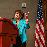 Beverly Malone, president and CEO of the National League for Nursing, discusses the “power of caring” during her lecture at the University of Arkansas for Medical Sciences.