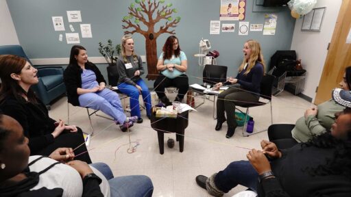 Women in a circle during a CenteringPregnancy meeting