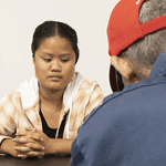 Woman registering for SNAP