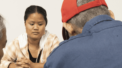 Woman registering for SNAP