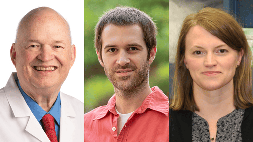 The 2025 AR Health Ventures Accelerator (ARHVA) grant recipients are: (l-r) John Arthur, M.D., Ph.D., Zachary Waldrip, Ph.D., and Marie Burdine, Ph.D.