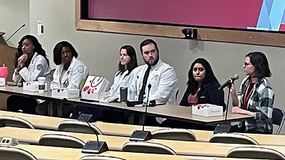 Health care students participate in a panel discussion