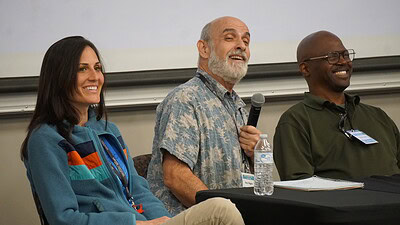 Constance Tullis, Gary Higgins and Victor Coates at THRIVE panel for Brain Injury Survivors Day 2025