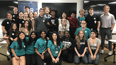 Group photo of high school students who attended an anesthesia workshop in Northwest Arkansas