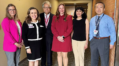 The Dietetics Program faculty are, left to right: Lesley Jones, Courtney Fose, Reza Hakkak, Lisa Jansen, Stephanie Lopez-Neyman and Wei Li.
