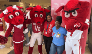 What's better than one Razorback mascot in a photo? All three!