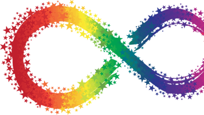 Multicolored infinity symbol