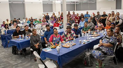 Members of the Marshallese community and the UAMS Institute for Community Health Innovation shown at the town hall.