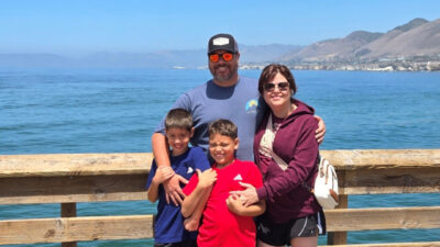 Jennifer Freeman (right) with her family.