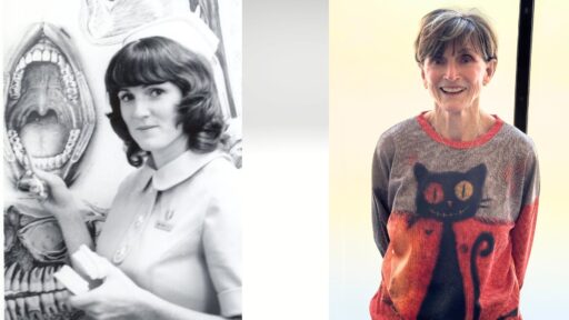 Katy Warren, left, joined UAMS more than 55 years ago and is still teaching in the Department of Dental Hygiene in the College of Health Professions.